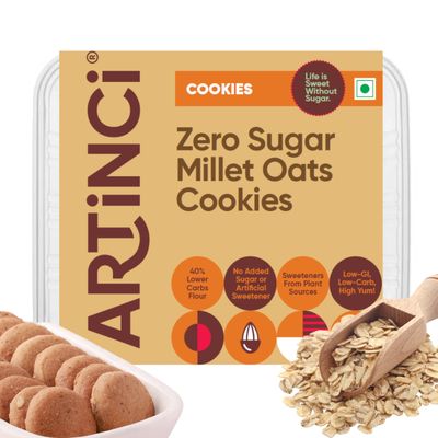 Artinci - Multigrain Millet Oats Cookies 100 Sugar Free Sugar Control for Diabetes Healthy Cookies FBA_DDC_Cookies 195 g Pack of 1