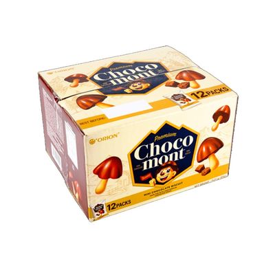 Generic Orion Choco mont Mushroom Shaped Mini Chocolate Biscuits 12 Pack In Box