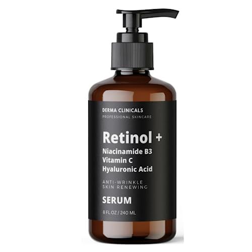 Retinol Niacinamide B3, Vitamin C, Hyaluronic Acid Serum, Anti-Aging Serum for face, Brightening Firming Hydrating Serum, Fine lines and Wrinkle Face Serum - 8oz