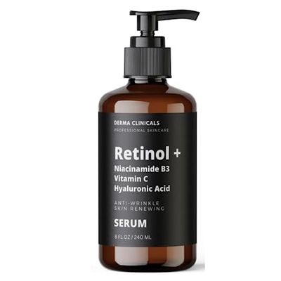 Retinol Niacinamide B3, Vitamin C, Hyaluronic Acid Serum, Anti-Aging Serum for face, Brightening Firming Hydrating Serum, Fine lines and Wrinkle Face Serum - 8oz