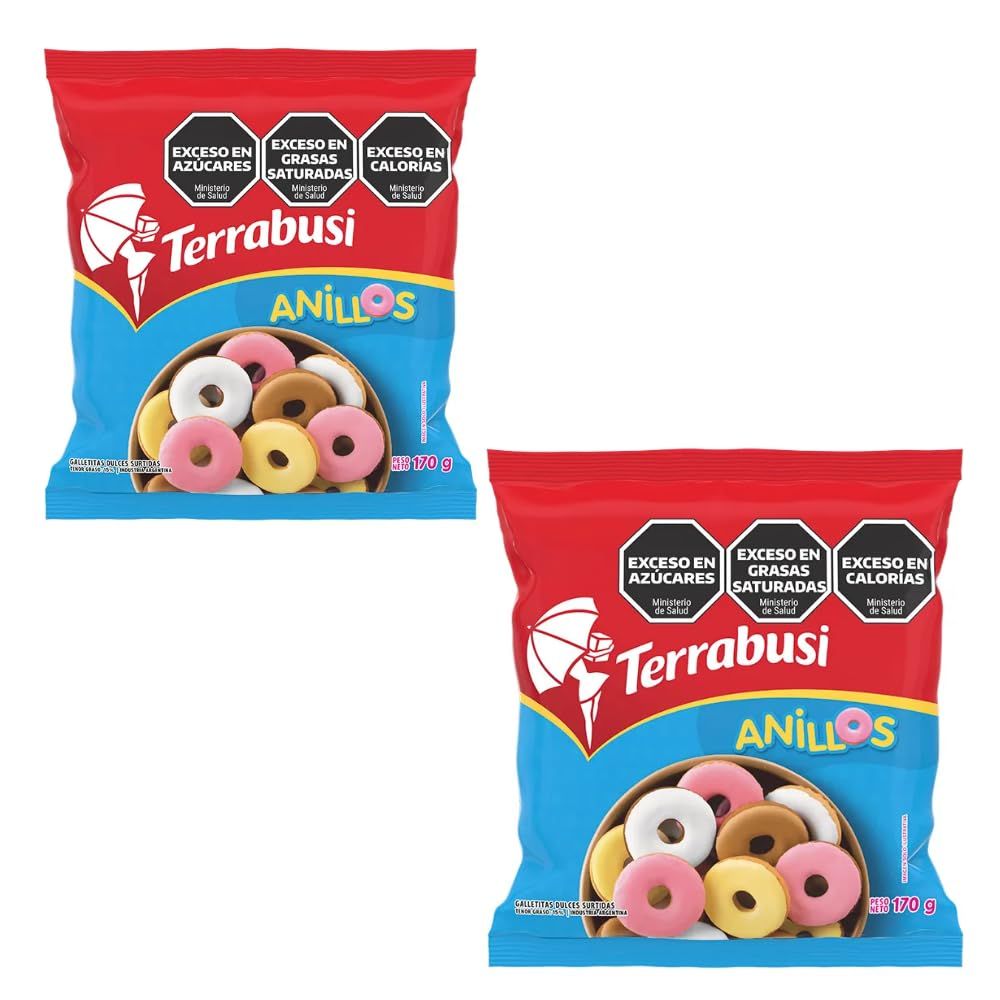 2-Pack Anillos Terrabusi Galletitas Assorted Cookies, 170 g 5.99 oz Each, Crunchy Rings