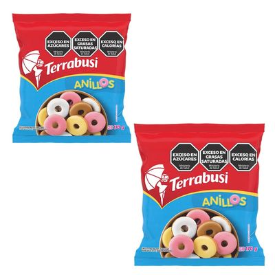 2-Pack Anillos Terrabusi Galletitas Assorted Cookies, 170 g 5.99 oz Each, Crunchy Rings