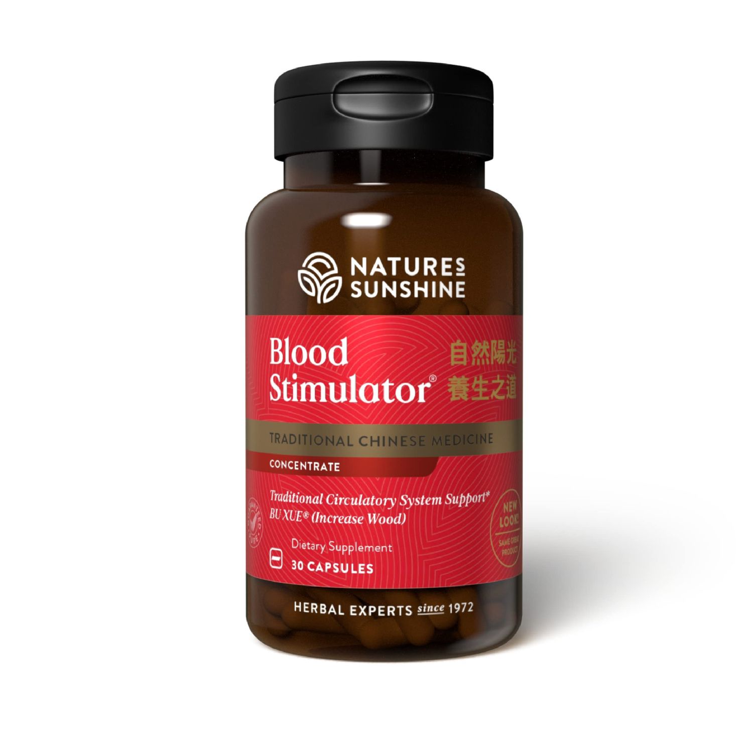 Nature&#39;s Sunshine Blood Stimulator TCM Concentrate, 30 Capsules Contains 18 Chinese Herbs That Support Blood, Liver, Glands, and Circulation
