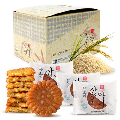 COELO Korean Traditional Sticky Rice Yak Gwa Cookies 10 Packs x 50g Total 17.6oz Premium Korean Dessert K-Food Treats Savory Sweet Chewy YakGwa Party Camping Trip Movie Individual Snack ?? ??