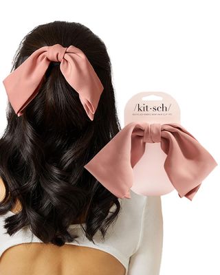 Kitsch Oversized Hair Bows for Women - Recycled Polyester Material Stylish and Elegant Cute Hair Bow Clips - Rosewood, 1pc
