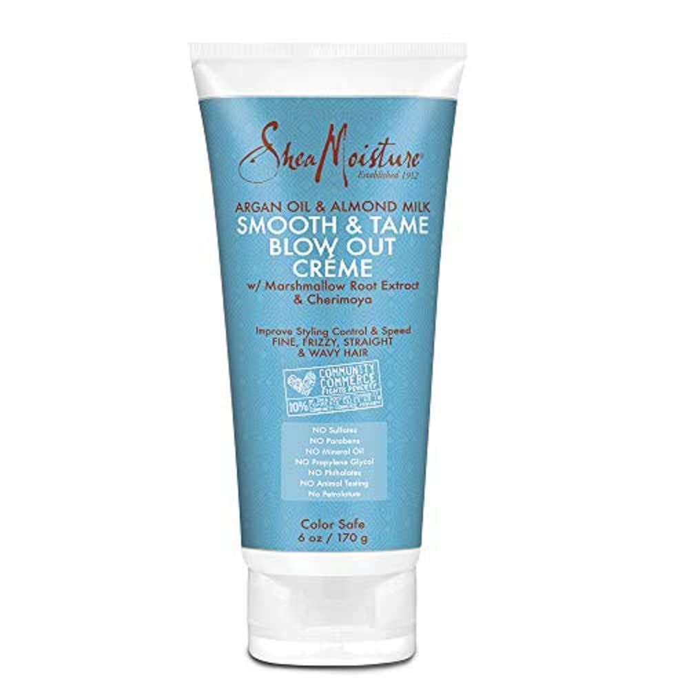 Shea Moisture Argan Oil and Almond Milk Smooth and Tame Blow Out Creme for Unisex, 6 Ounce