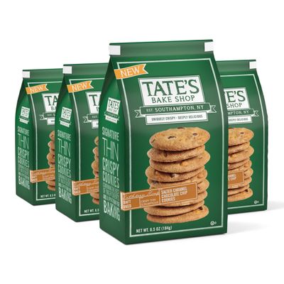 Tate&#39;s Bake Shop Salted Caramel Chocolate Chip Cookies 4 - 6.5 oz Bags