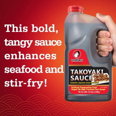 Otafuku Takoyaki Sauce for Japanese Grilled Takoyaki Octopus Balls, Restaurant Bulk Size 12 Gallon 6 Pack