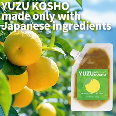 Green Yuzu Kosho - Japanese Citrus Chili Condiment, Vegan, No Additives, 3.5 oz 100g, Spicy Umami Seasoning