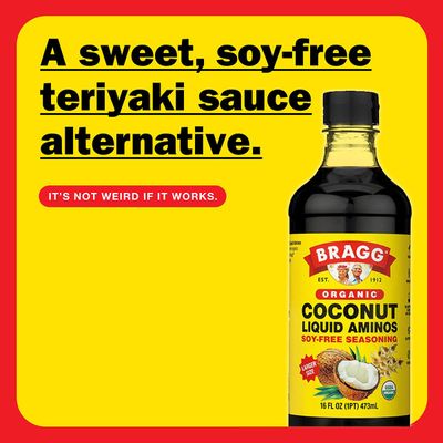 Bragg Organic Coconut Aminos - 16oz, Soy-Free Alternative, Gluten-Free, Dark & Rich Flavor for Cooking - Vegan, No Salt Added, Packed with Amino Acids - Plant-Based Seasoning & Marinade