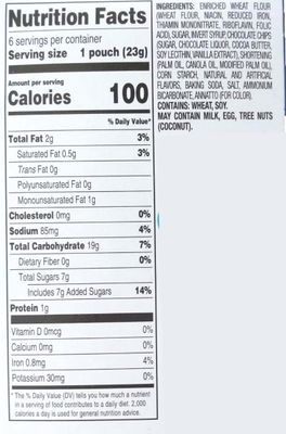 Fit &amp; Active Baked Chocolate Chip Mini Cookie Wafer 100 Calorie, 6 Individual Packs, 2 Box, Low Calorie Snack Snacking Food Treat