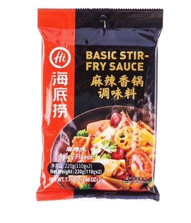 NT Hai Di Lao Basic Stir Fry Sauce - Spicy Mala Xiang Guo 2 x 110g -Simply par-boiled ingredients, drain ingredients and fry with this sauce