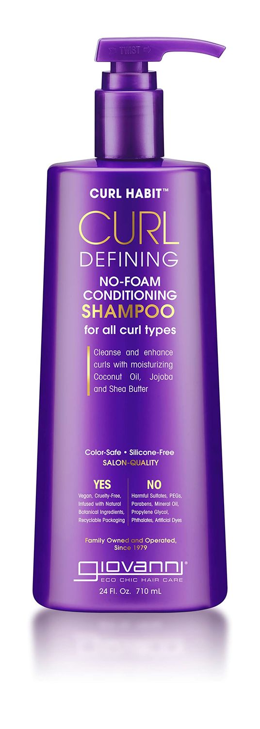 GIOVANNI Curl Habit Curl Defining No Foam Conditioning Shampoo - Shampoo for Curly Hair, Curly Hair Products, Conditioning Shampoo, Helps Improve Curl Texture, Cruelty-Free, Silicone Free - 24 oz