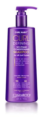 GIOVANNI Curl Habit Curl Defining No Foam Conditioning Shampoo - Shampoo for Curly Hair, Curly Hair Products, Conditioning Shampoo, Helps Improve Curl Texture, Cruelty-Free, Silicone Free - 24 oz