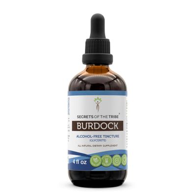 Secrets of the Tribe Burdock Alcohol-Free Tincture Extract, Burdock Arctium Lappa Dried Root 4 fl oz