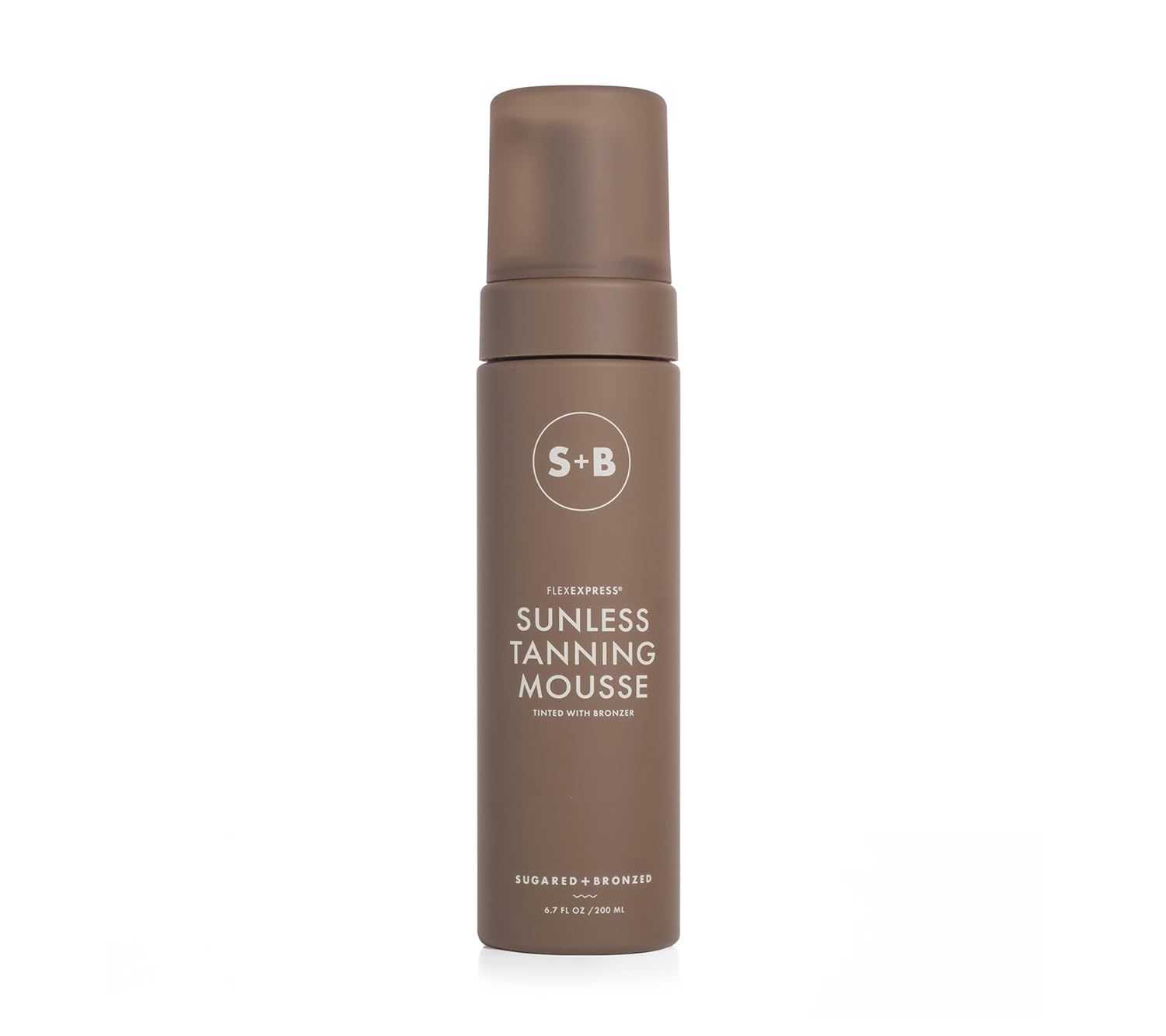 SUGARED BRONZED Sunless Tanning Mousse - FlexExpress Formula, Self-Tanner for Body, Lightweight &amp; Non-Greasy, Natural Glow, Paraben Free, Long-Lasting Tan, Quick-Dry, Suits All Skin Types 6 Fl Oz