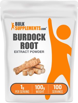 BulkSupplements.com Burdock Root Extract Powder - Burdock Root Powder, Herbal Supplement - Vegan &amp; Gluten Free, 1g per Serving, 100g 3.5 oz Pack of 1