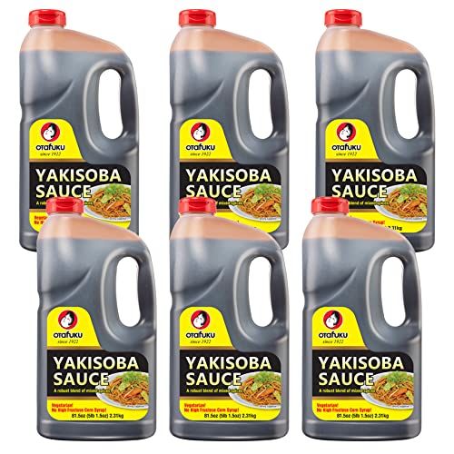 Otafuku Yakisoba Sauce for Japanese Stir Fry Noodles, Restaurant Bulk Size 12 Gallon 6 Pack
