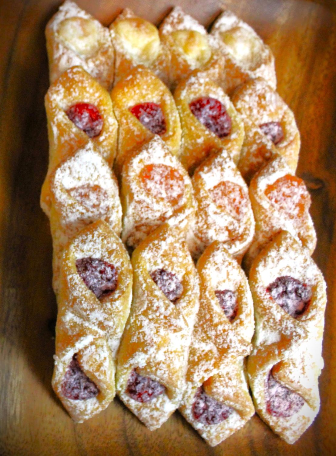 KOLACZKI EUROPEAN COOKIES - 3 PACK 16 COUNT EACH 4 FLAVORS - STRAWBERRY, RASPBERRY, APRICOT, AND CREAM CHEESE