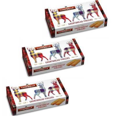 Campbells Shortbread Fingers Scottish Pure Butter Cookies British Snacks for Tea Time Premium English Biscuits from Scotland Special Occasion Cookies Treat 5.29 Oz Pack of 3