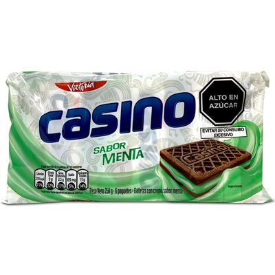 Generic Victoria Casino Galletas con Crema Sabor Menta 10 oz Peruvian Casino Mint Cookie