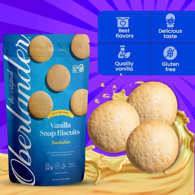 Oberlander Gluten Free, Certified Kosher For Passover, Snackable, Vanilla Snap Cookie, Dairy Free, Soy Free, Vegan, 5.5oz