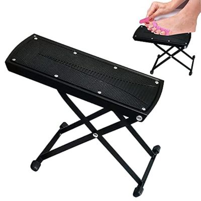 ZtohPyo Foldable Foot Rest, 6-Height Adjustable Spa Foot Stand, Non-Slip Sturdy Foot Care Stand for Easy Home Pedicures, Beauty Pedicure Stool Tool