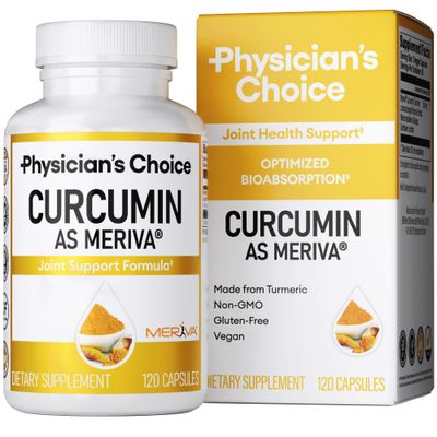 Physician&#39;s CHOICE Curcumin Meriva 500 - Clinically Studied - Better Absorption Than Ordinary Turmeric Curcumin Supplements - Scientifically Researched Joint Support - 120 Capsules