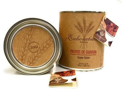 EDUPET ENHORABUENA - Artisanal Guava Stick Cookies - Made with Real Guava by Enhorabuena Dulzura in Puerto Rico - 10 oz Tin Can
