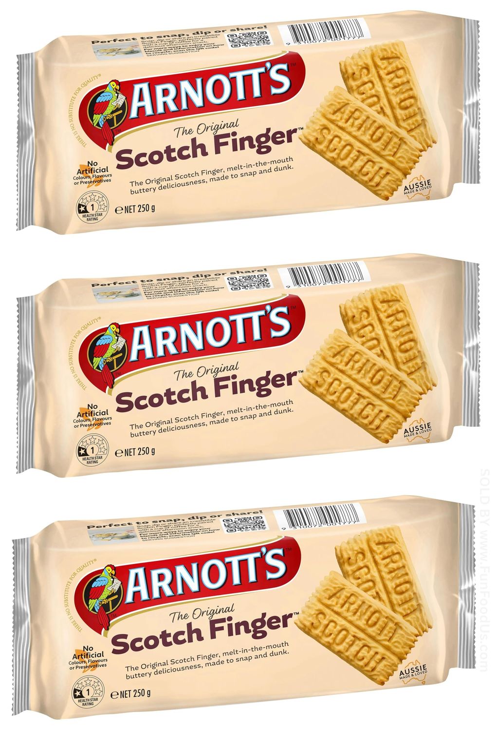 ARNOTT&#39;S Family Favourites Original Scotch Finger Biscuits 3 Pack Deal x 250g Ea Delight in the unmistakable deliciousness biscuits ... heavenly buttery taste!