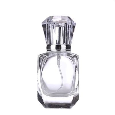 AKOAK 1 Bottle 30ML 1.01 OZ Crystal Transparent Glass Perfume Bottle Fine Mist Spray Repeatable Filling Clear Bottle for Perfume, Alcohol, Toner