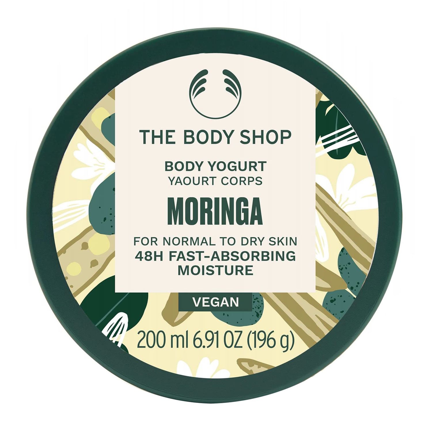 The Body Shop Moringa Body Yogurt - Instantly Absorbing Hydration from Head to Toe - For Normal to Dry Skin - Vegan - 6.91 oz