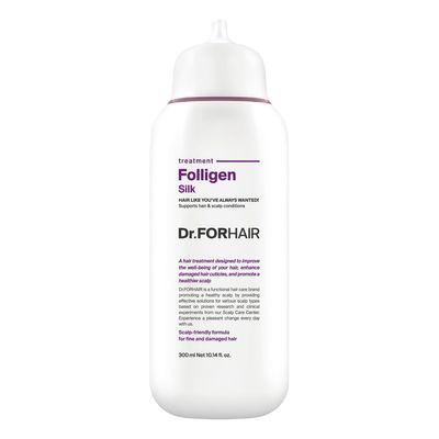 DR.FORHAIR Folligen Silk Treatment 10.14 fl oz 300 ml for Thinning Hair Dry Damaged Cuticles Growth Care Silicone Free