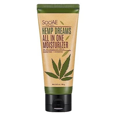 Soo&#39;AE Hemp Dreams All In One Moisturizer, Face Cream, Full Size 2.82 oz. 80 g, 1 Count Nutrient Rich Hemp Seed Oil Facial cream with Cica, Madecassoside, Niacinamide