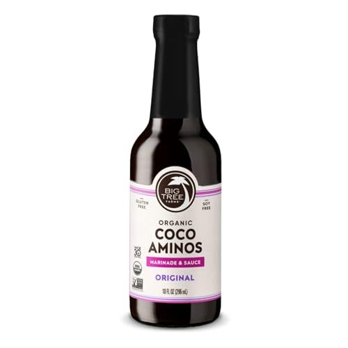 Big Tree Farms Organic Coco Aminos - Liquid Coconut Aminos, Soy-Free Sauce, Low Sodium, Soy Alternative, Gluten Free, Kosher, Warmly Umami, Marinade &amp; Sauce, Non-GMO - Original, 10 Fl Oz Pack of 1