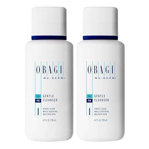 Obagi Nu-Derm Gentle Cleanser - Mild Face Cleanser that Removes Daily Impurities &amp; Build-Up For Normal to Dry &amp; Sensitive Skin - Two Pack, 2 6.7 oz