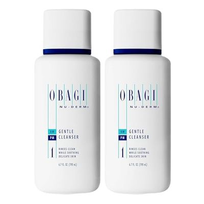 Obagi Nu-Derm Gentle Cleanser - Mild Face Cleanser that Removes Daily Impurities &amp; Build-Up For Normal to Dry &amp; Sensitive Skin - Two Pack, 2 6.7 oz