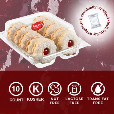 Linzer Tart Cookies 10 Individually Wrapped Shortbread Cookies Fresh &amp; Delicious Italian Cookies Linzer Tortes Jelly Filled Cookies Gourmet Cookies 9 oz Sterns Bakery