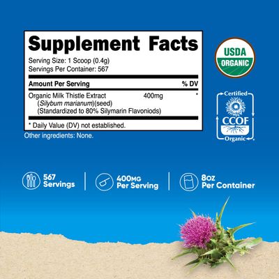 Nutricost Organic Milk Thistle Silybum Marianum 8 oz per Container Unflavored - Non-GMO, Gluten-Free