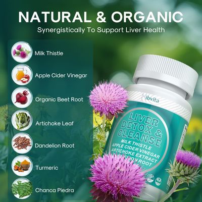 Vibvita Liver Cleanse Detox &amp; Repair Supplement - Silymarin Milk Thistle Supplement with Milk Thistle, Dandelion Root &amp; Artichoke, Liver Health Support Supplements for Women &amp; Men - 90 Capsules