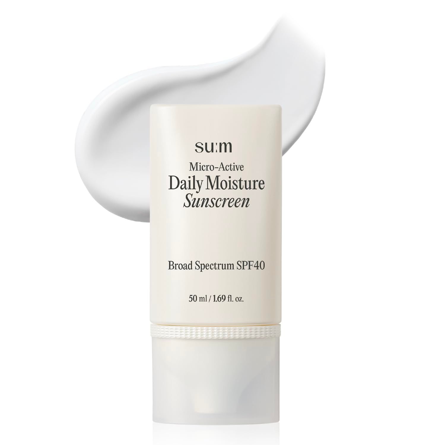 SU:M Micro-Active Daily Moisture Sunscreen 1.69fl oz - Korean Skincare SPF 40 for UV Protection, Hydration, Soothing Sensitive Skin, No White Cast. With Biopeptide190 &amp; Niacinamide.