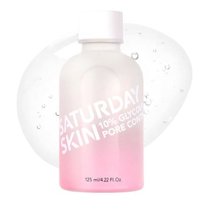 Saturday Skin Pore Clarifying Toner 10 Glycolic Acid&amp;AHA Deep Cleansing Astringent Facial Toner,Hypoallergenic Skin-Purifying Face Toner to Cleanse, Recondition and Purify Skin, Non-Comedogenic