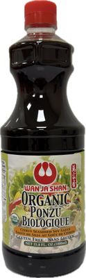 Wan Ja Shan Gluten Free Oragnic Ponzu, Citrus Seasoned Soy Sauce &amp; Dressing 1Liter 33.8oz. USDA Certified Organic- Gluten FREE- MADE IN USA. 1 Liter