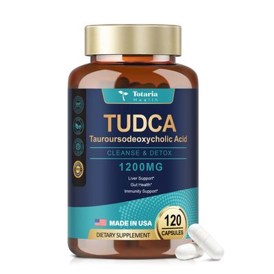 Totaria TUDCA Bile Salts 1200mg Tauroursodeoxycholic Acid, 120 Capsules, Ultra Strength Pure TUDCA Liver Supplements, Liver and Gallbladder Cleanse &amp; Repair, Vegan