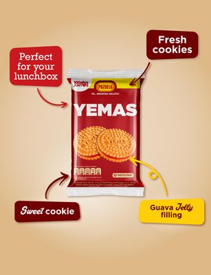 POZUELO YEMAS Cookies, Guava Jelly Filled, Delicious On-The-Go Treat, 11 Oz Pack of 3