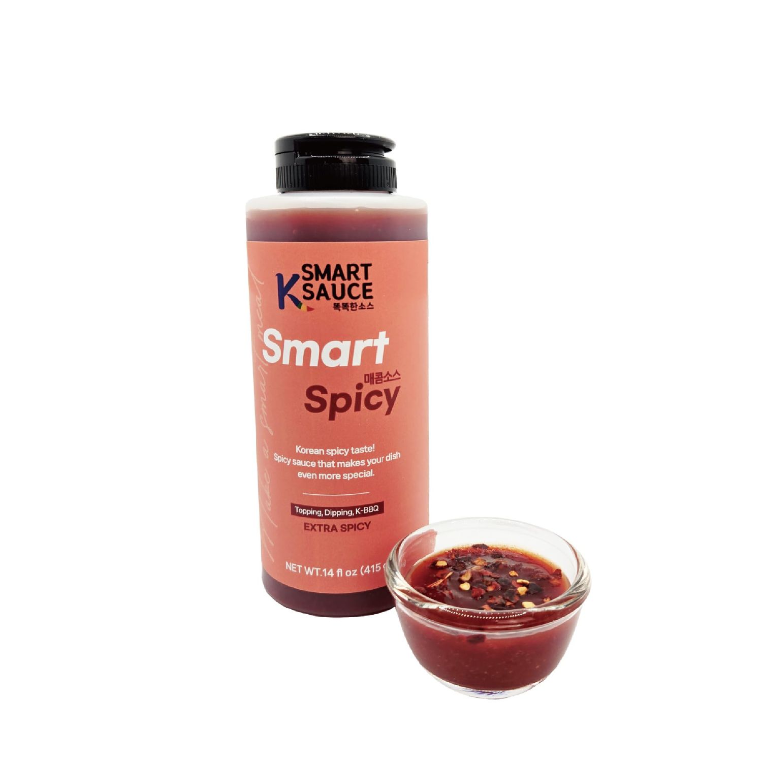 Smart K-Sauce Spicy Sauce - Korean Flavor, Perfect for Topping, Dipping, BBQ &amp; Stir-Fry Ideal for Spice Lovers, 14oz