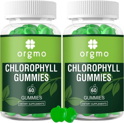 Chlorophyll Gummies Sugar Free with Unfiltered ACV &amp; Vitamin D - Energy Boost Immune &amp; Digestion System Support Internal Deodorant Skin Care, Vegan Non-GMO