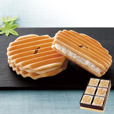 Japanese sweets in Kyoto Senju Senbei Waffle Cookies 24 pieces sandwich cookie