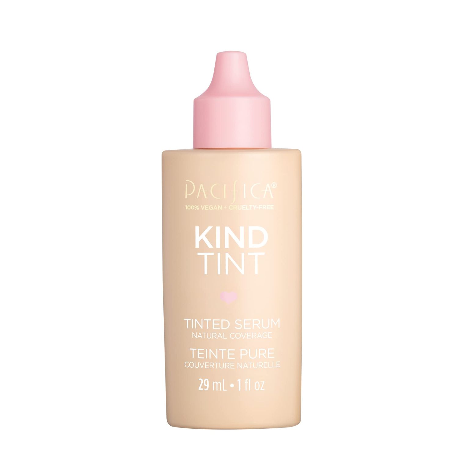 Pacifica Tinted Moisturizer - Kind Tint Serum, Lightweight Hydrating Foundation with Vegan Collagen &amp; Hyaluronic Acid for Dewy Glow, Buildable Coverage, Vegan, 1 fl oz Shade 19