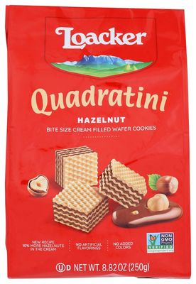 Loacker Quadratini Hazelnut Wafers 8.8 oz each 1 Item Per Order
